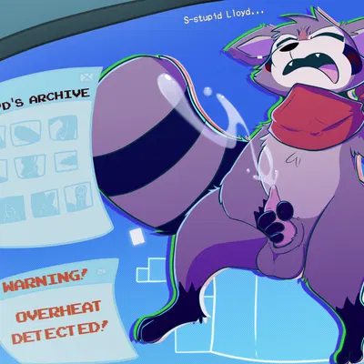 rambley raccoon (indigo park) created by moxiepawler (artist)