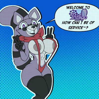 rambley raccoon (indigo park) created by tookiecookies