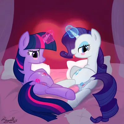 rarity (mlp), twilight sparkle (mlp) (friendship is magic, hasbro) created by rayeli