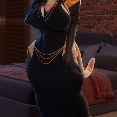 rinny (character) (hollow hip backless chain dress, meme clothing) created by rinny