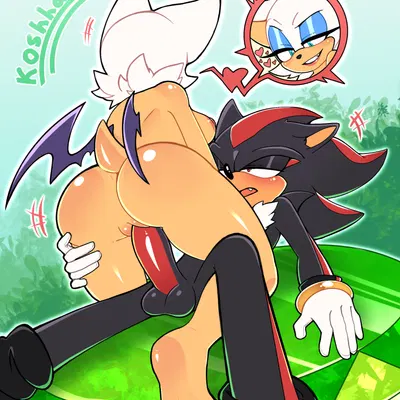rouge the bat, shadow the hedgehog (sega, sonic the hedgehog (series)) created by koshhhata