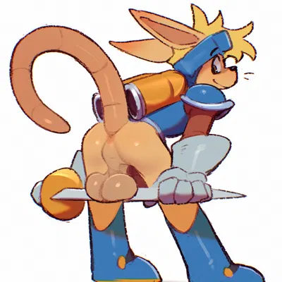 sparkster (konami, rocket knight (2010)) created by meatshaq