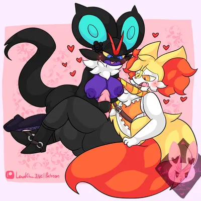 aaron akio, belle (lucazura) (nintendo, pokemon) created by lewdchuu