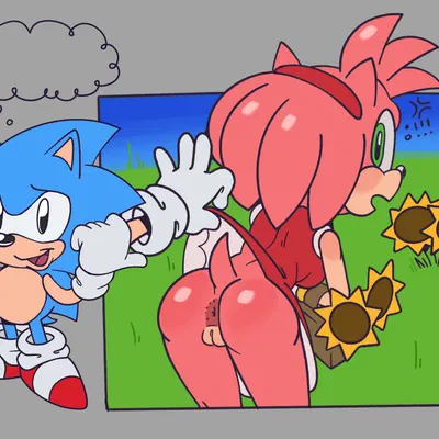 amy rose, classic sonic, sonic the hedgehog (classic sonic (universe), sega) created by boobtardd