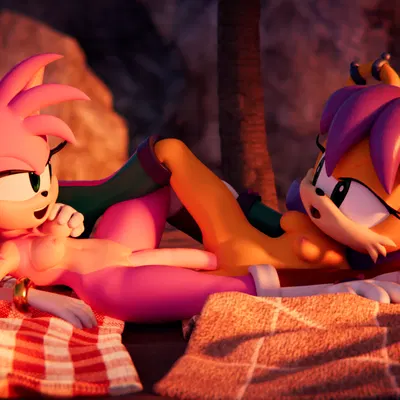 amy rose, mina mongoose (archie comics, sega) created by rotalice2