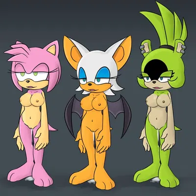 amy rose, rouge the bat, surge the tenrec (idw publishing, sega) created by mr-haitch