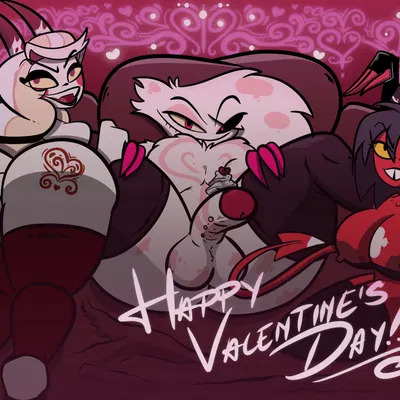 angel dust, charlie morningstar, millie (helluva boss) (hazbin hotel, hellaverse) created by horny saint