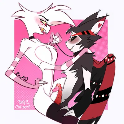 angel dust, husk (hazbin hotel) (hazbin hotel, hellaverse) created by zu ri0