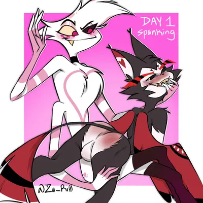 angel dust, husk (hazbin hotel) (hazbin hotel, hellaverse) created by zu ri0