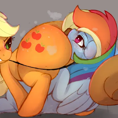applejack (mlp), rainbow dash (mlp) (friendship is magic, hasbro) created by themimicartist