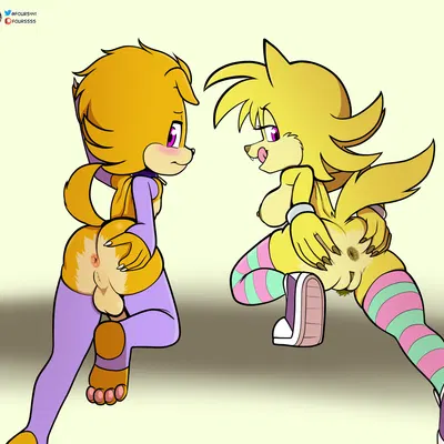 artie the dog, ellie the wolf, fan character (sega, sonic the hedgehog (series)) created by fourssss