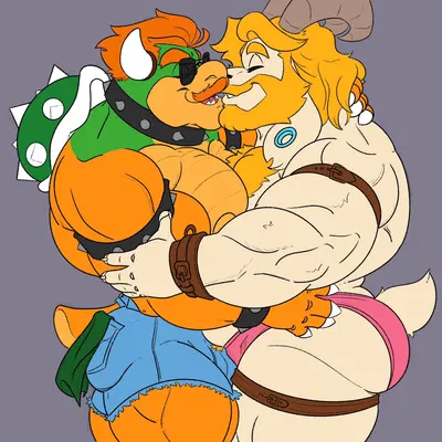 asgore dreemurr, bowser (mario bros, nintendo) created by buttdawg