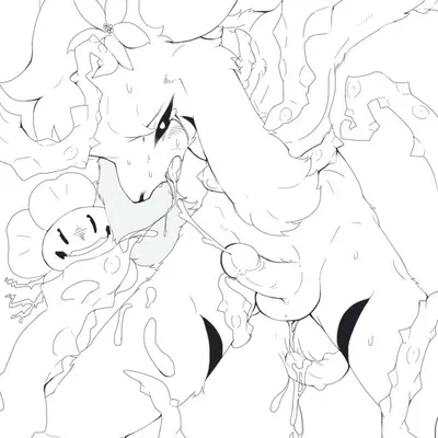 asriel dreemurr (god form), flowey the flower (undertale, undertale (series)) created by ouka