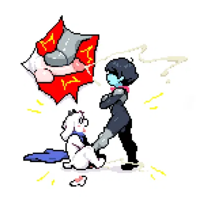 asriel dreemurr, kris dreemurr (deltarune, undertale) created by kinkykong