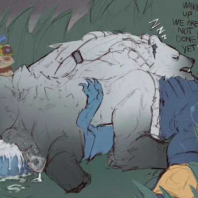 aurelion sol (lol), teemo (lol), volibear (league of legends, mythology) created by na1su