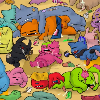 bado (uglydolls), gibberish cat (uglydolls), ice-bat (uglydolls) (uglydolls) created by chimeracocks