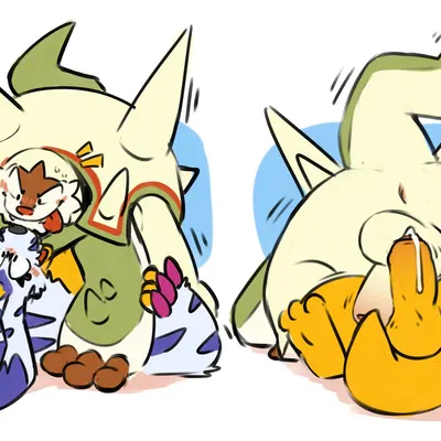 bandai namco, digimon created by raburigaron