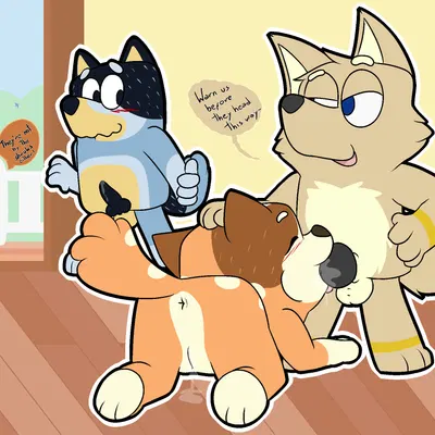 bandit heeler, chilli heeler (bluey (series)) created by shenhibiki