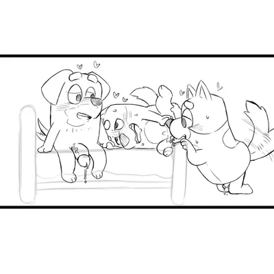 bandit heeler, chilli heeler, pat (bluey) (bluey (series)) created by 96panda