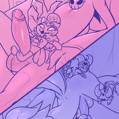 blitzo (helluva boss), stolas (helluva boss) (hellaverse, helluva boss) created by aipeco18