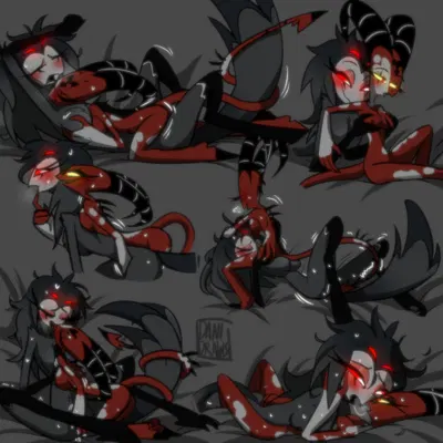 blitzo (helluva boss), stolas (helluva boss) (hellaverse, helluva boss) created by danidrawsandstuff