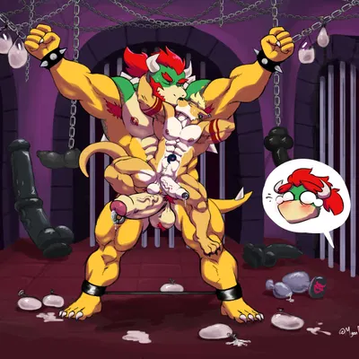 bowser, bowser jr. (mario bros, nintendo) created by morgan deer