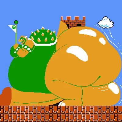bowser (mario bros, nintendo) created by chip at night