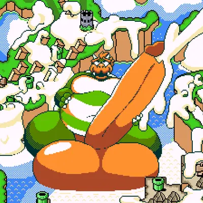 bowser (mario bros, nintendo) created by chip at night