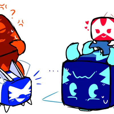 bucko bee, cobalt bee, crimson bee (bee swarm simulator, roblox) created by vexedcalyx