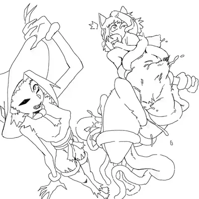 cat witch (smekbo), scarecrow lass (beamerbruh) created by beamerbruh, smekbo