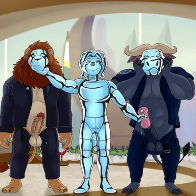 chief bogo, dax (blackjackaught), leodore lionheart (disney, zootopia) created by lonbluewolf