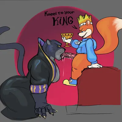 conker, panther king (conker's bad fur day, rareware) created by hornymarco