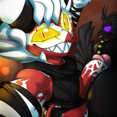 damien (ner0 kobold), fan character, flare (ner0 kobold) (hellaverse, helluva boss) created by ner0 kobold