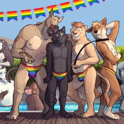 daniel (paintfox), darrel (paintfox), jericho (jerichuwu) (lgbt pride month) created by paintfox