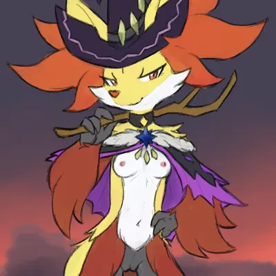 dark magician style delphox (nintendo, pokemon) created by sealer4258