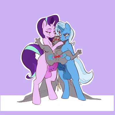 deke (ittybittykittytittys), starlight glimmer (mlp), trixie (mlp) (friendship is magic, hasbro) created by ittybittykittytittys