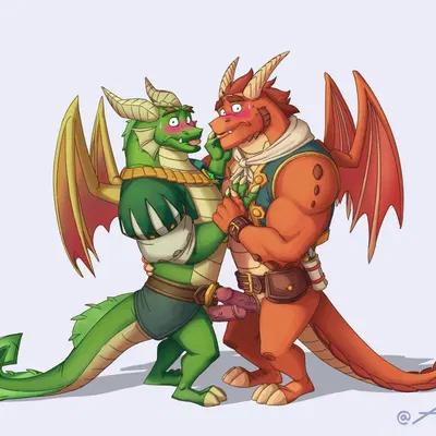 delbin (spyro), nestor (spyro), rescued dragons (spyro) (activision, mythology) created by anino x