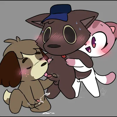 digby (animal crossing), kiki (kiki's vacation), kyle (the werecleaner) (animal crossing, kiki's vacation) created by muffinlewds