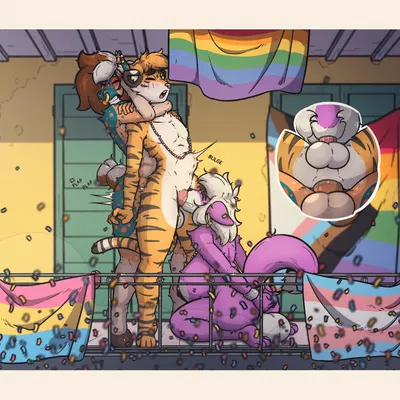 egun, sebastian aji, yuni hermit (lgbt pride month) created by xc404