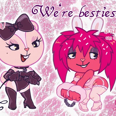 flaky (htf), giggles (htf) (happy tree friends) created by la cocotua