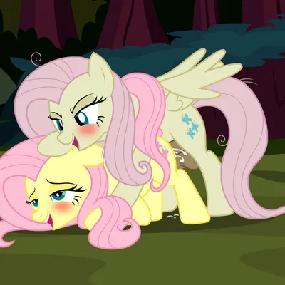 fluttershy (mlp), mean fluttershy (mlp) (friendship is magic, hasbro) created by badumsquish