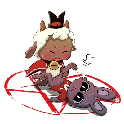 follower (cult of the lamb), lamb (cult of the lamb) (cult of the lamb, massive monster (studio)) created by ssaammeett (artist)