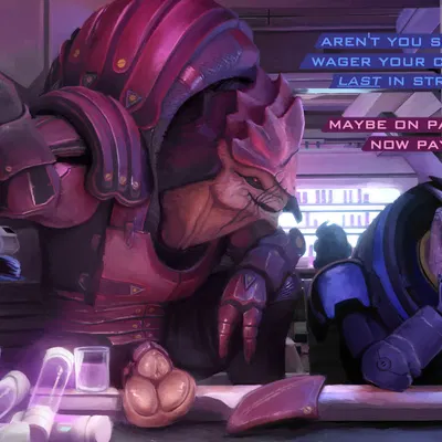 garrus vakarian, urdnot wrex (bioware, electronic arts) created by sidekick