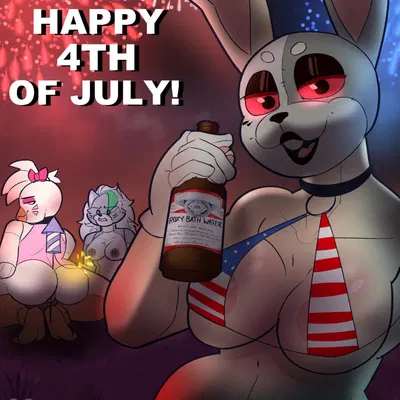 glamrock chica, roxanne wolf, vanny (fnaf) (4th of july, broly culo) created by zhenai