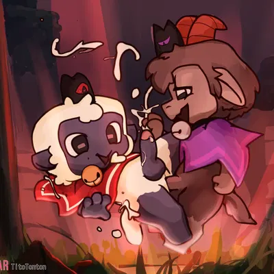 goat (cult of the lamb), lamb (cult of the lamb), purple crown (cult of the lamb) (cult of the lamb, massive monster (studio)) created by tito-tonton