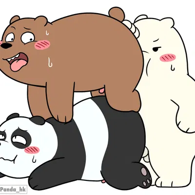 grizzly (we bare bears), ice bear (we bare bears), panda (we bare bears) (cartoon network, we bare bears) created by 96panda