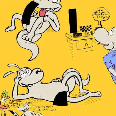 heffer wolfe, rocko rama, spunky (rocko's modern life) (draw me like one of your french girls, nickelodeon) created by ducktape lizard inc