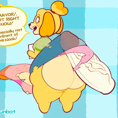 isabelle (animal crossing) (animal crossing, nintendo) created by abunbot