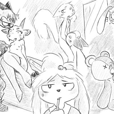 isabelle (animal crossing), marshal (animal crossing), olivia (animal crossing) (animal crossing, nintendo) created by dragonweirdo