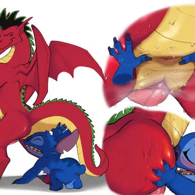 jake long, stitch (lilo and stitch) (american dragon: jake long, disney) created by narse